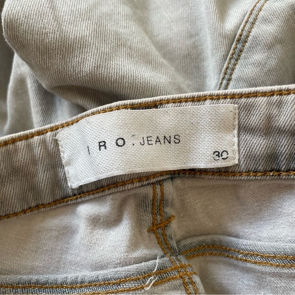 IRO Cole Aleka Light Grey Stretch Cotton Light Distress Low Rise Skinny Jean 30 - Picture 8 of 11